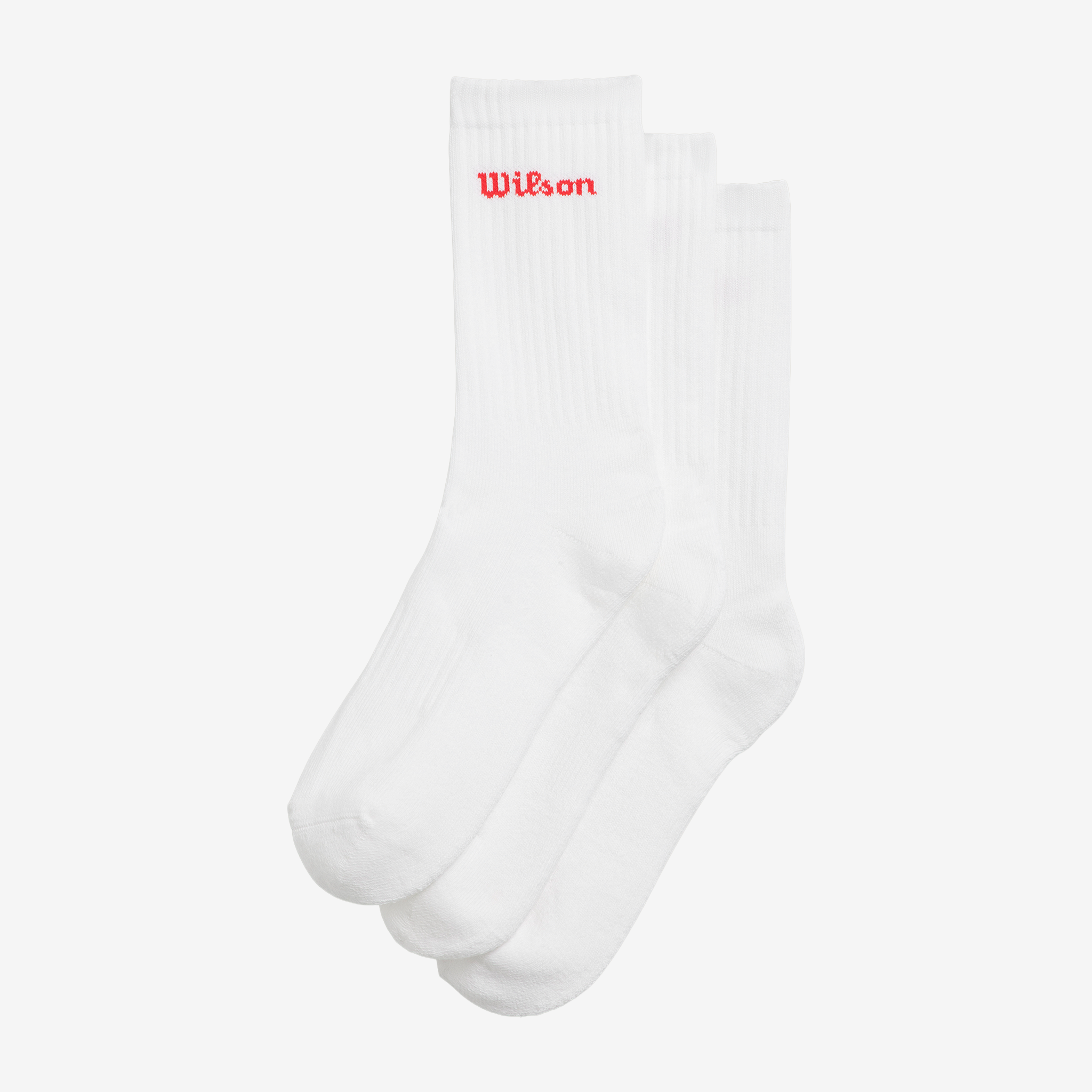Wilson Crew Logo Socks (3 Pack) Bright White