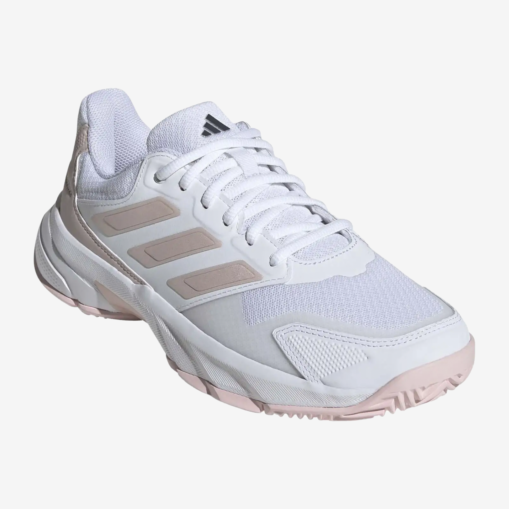 Adidas Women's Courtjam Control 3 White/Sandy Pink Metallic/Sandy Pink