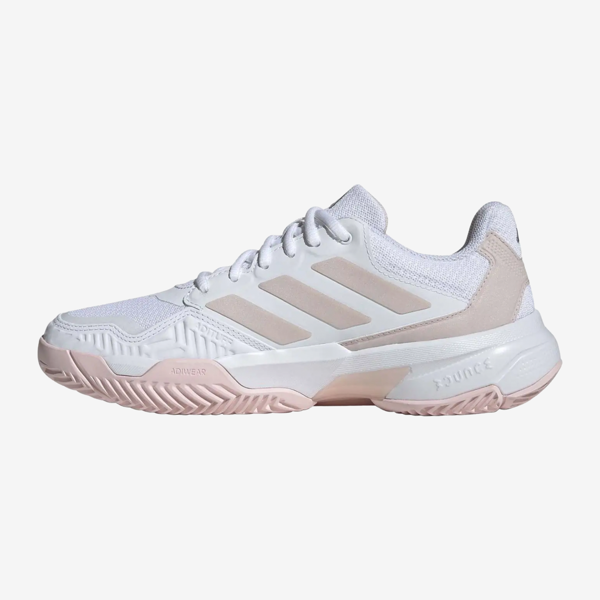 Adidas Women's Courtjam Control 3 White/Sandy Pink Metallic/Sandy Pink