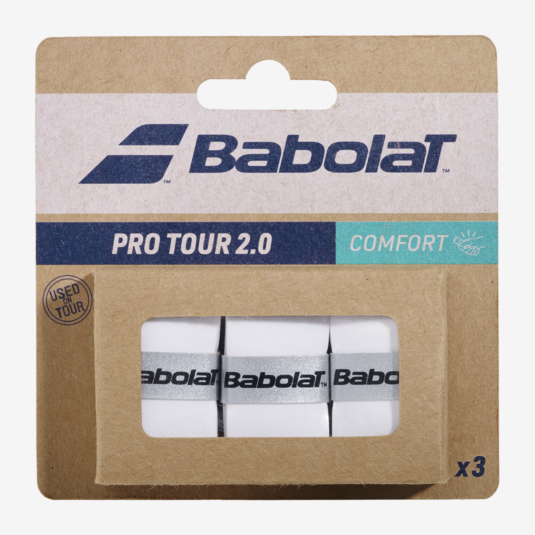 Babolat Pro Tour 2.0 Overgrip White (3 Pack)