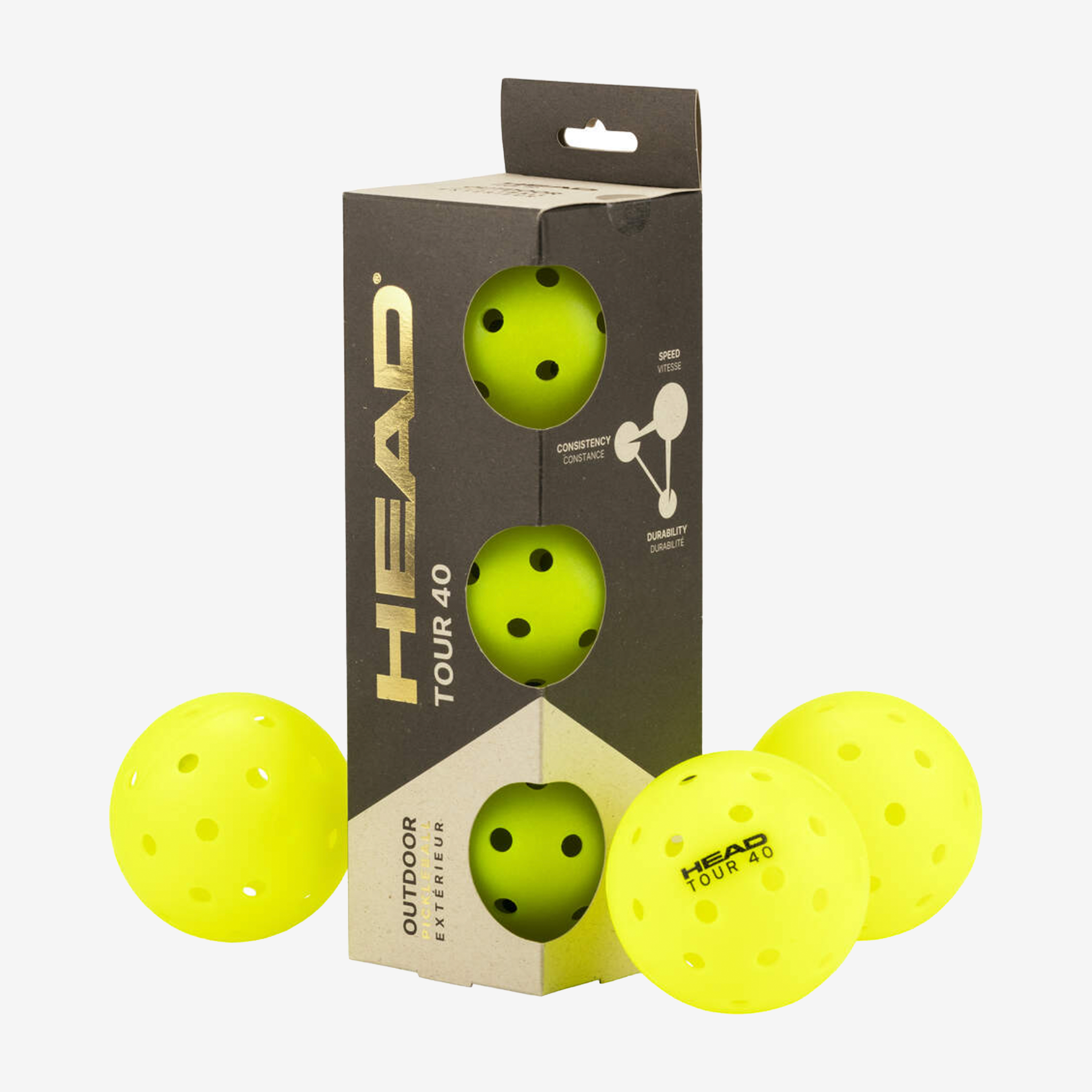 Head Tour 40 Pickleball (3 Pack)