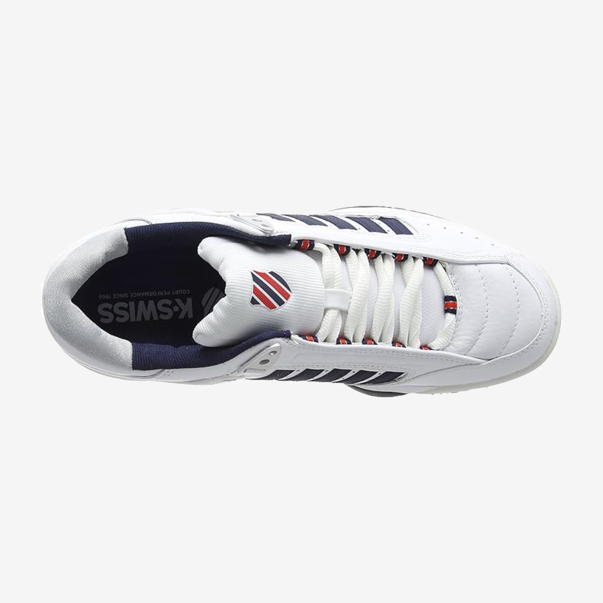 K-Swiss Defier RS Men's White/Dress Blues/Fiery Red