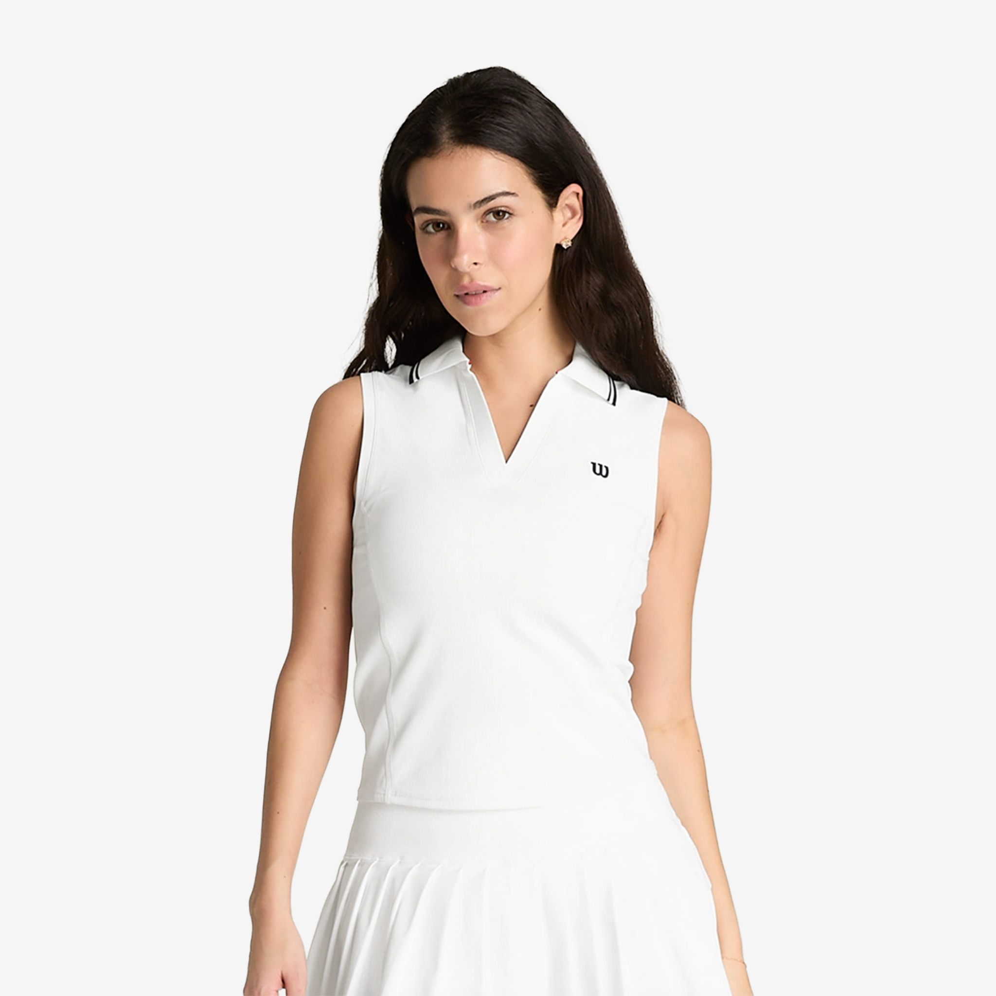 Wilson Rib Sleeveless Polo Women's Bright White